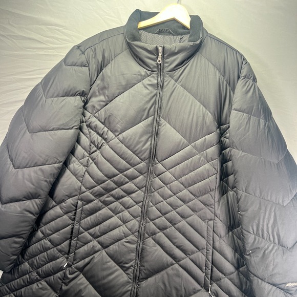 Eddie Bauer Parka Jacket Womens Plus 3X Black Puffer Down Filled Quilted NWT - Picture 1 of 13